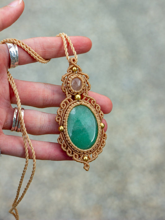 Rose Quartz & Amazonite necklace