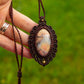 Pink Opal • macrame necklace