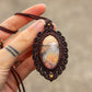 Pink Opal • macrame necklace