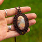 Pink Opal • macrame necklace