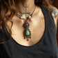 Clear Quartz & Chrysoprase macrame necklace