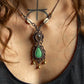 Clear Quartz & Chrysoprase macrame necklace