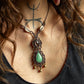 Clear Quartz & Chrysoprase macrame necklace