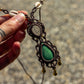 Clear Quartz & Chrysoprase macrame necklace