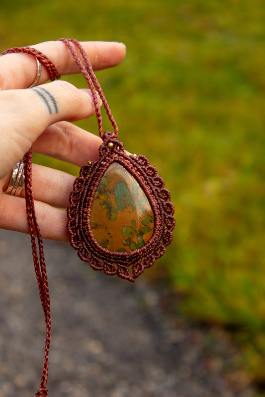 Fruity Jasper • macrame necklace