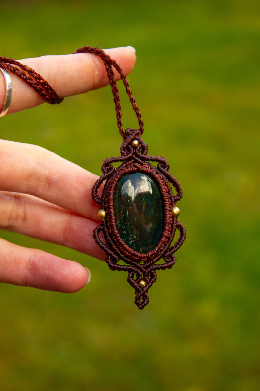 Bloodstone • macrame necklace