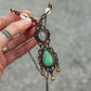 Clear Quartz & Chrysoprase macrame necklace