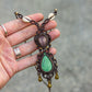 Clear Quartz & Chrysoprase macrame necklace