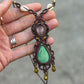 Clear Quartz & Chrysoprase macrame necklace