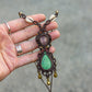 Clear Quartz & Chrysoprase macrame necklace