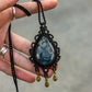 Moss Agate macrame necklace