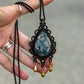 Moss Agate macrame necklace