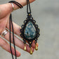 Moss Agate macrame necklace