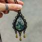 Moss Agate macrame necklace