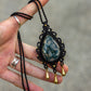 Moss Agate macrame necklace