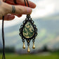 Moss Agate macrame necklace