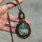 Citrine & Labradorite macrame necklace