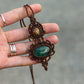 Sunstone & Moss Agate macrame necklace