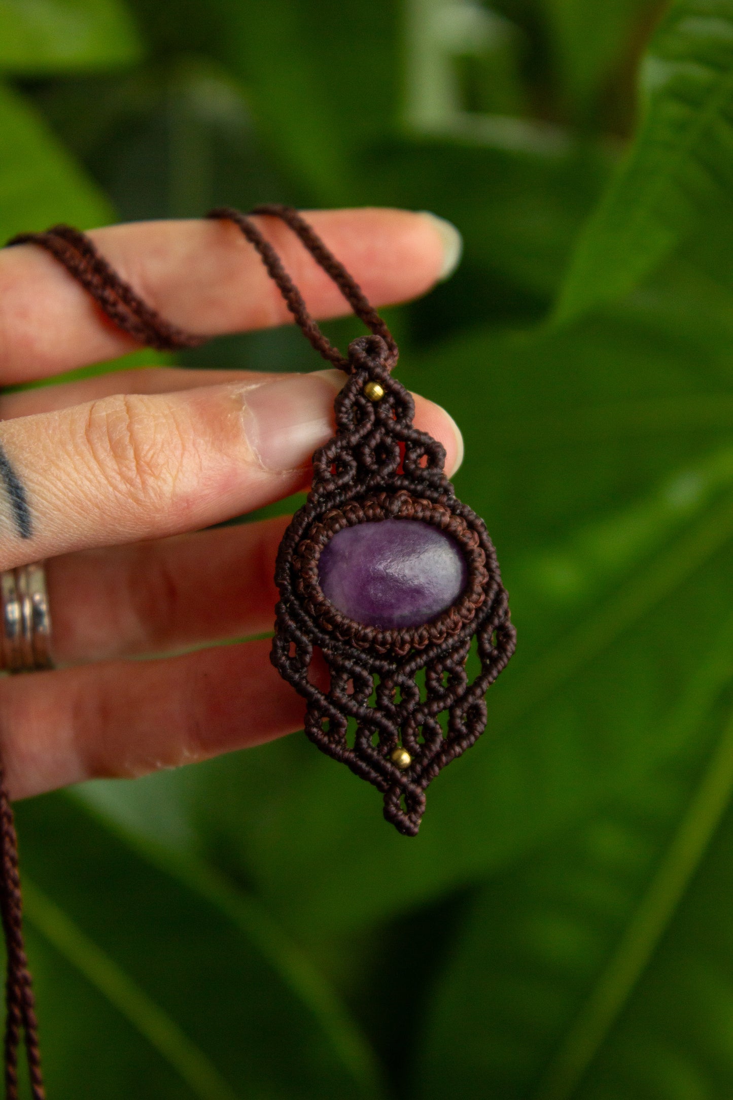Lepidolite • macrame necklace