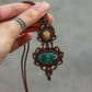 Sunstone & Moss Agate macrame necklace