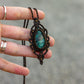 Chrysocolla Malachite macrame necklace