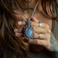 Malachite & Rainbow Moonstone necklace