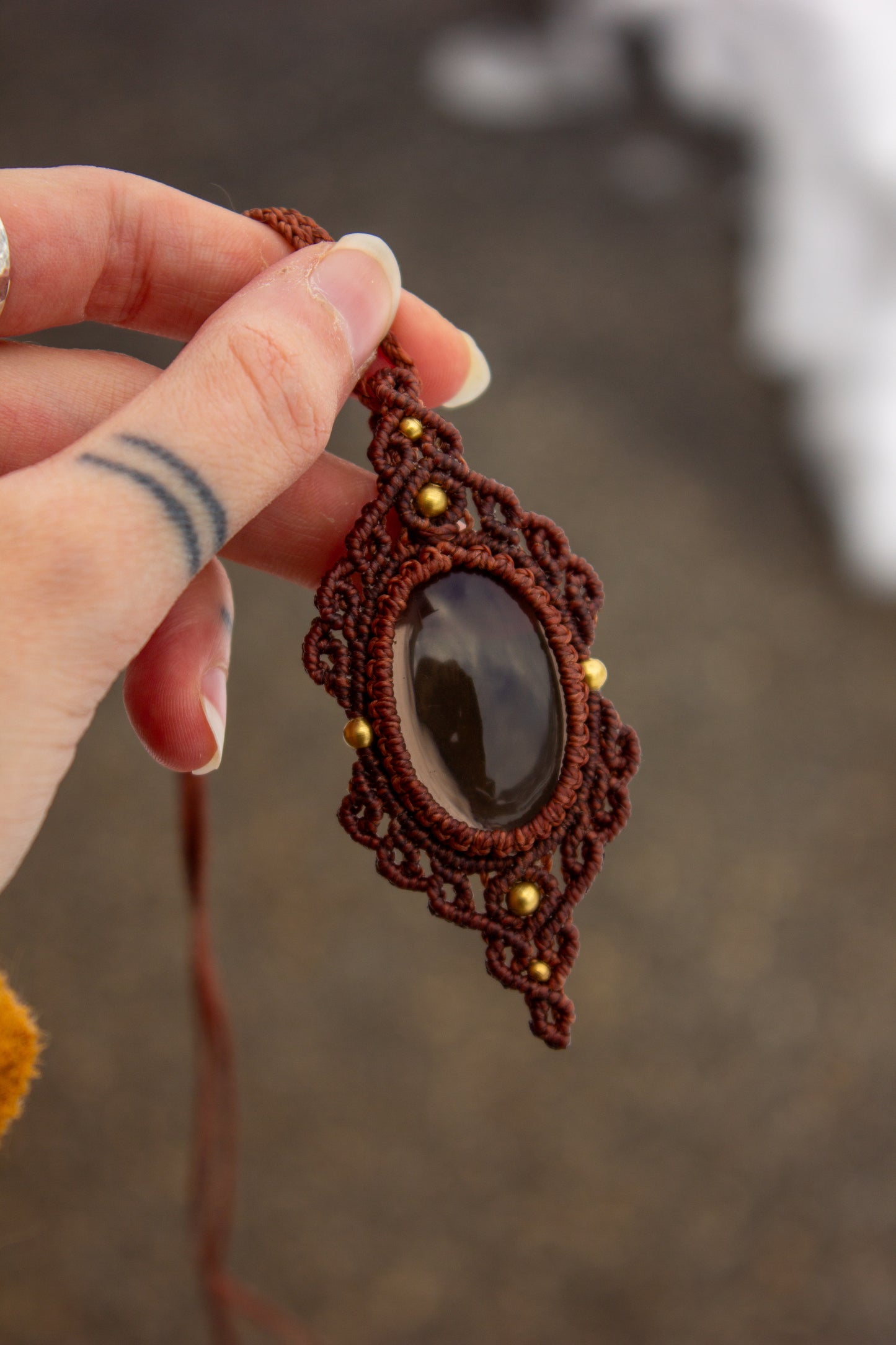 Smokey Quartz • macrame necklace