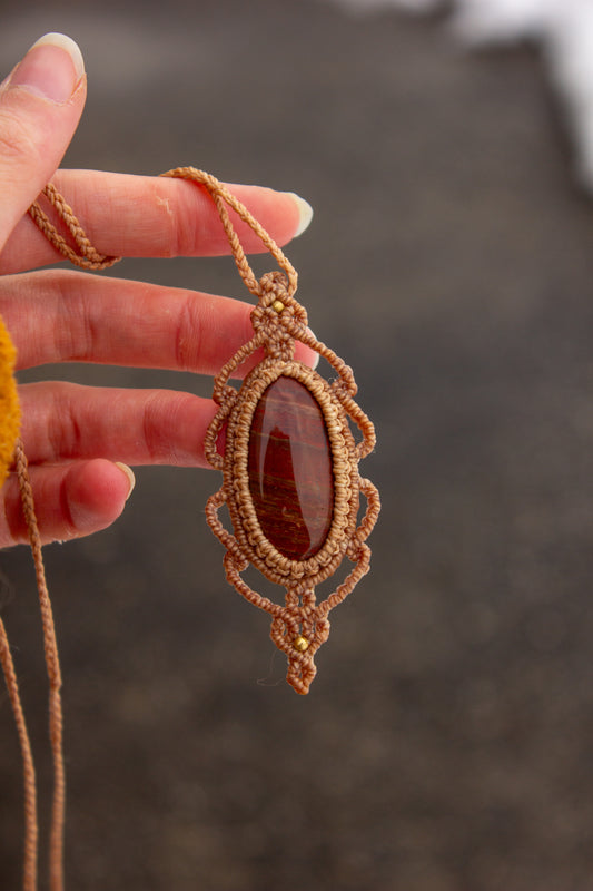 Snake Skin Jasper • macrame necklace