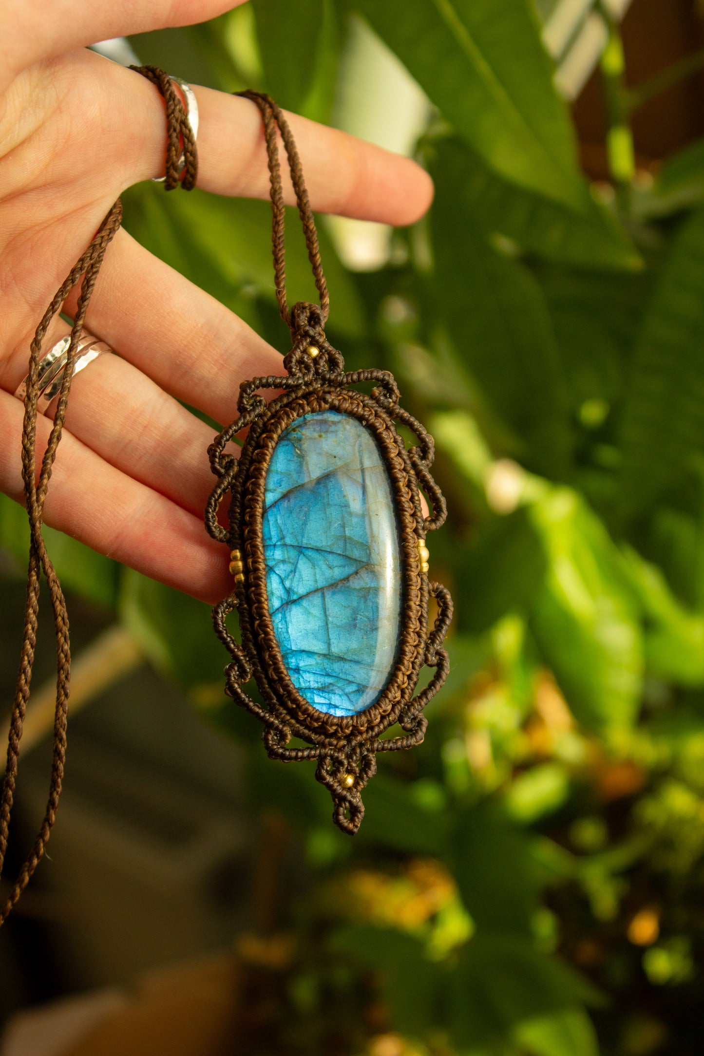 Labradorite • macrame necklace