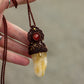 Carnelian & Citrine macrame necklace