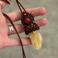 Carnelian & Citrine macrame necklace