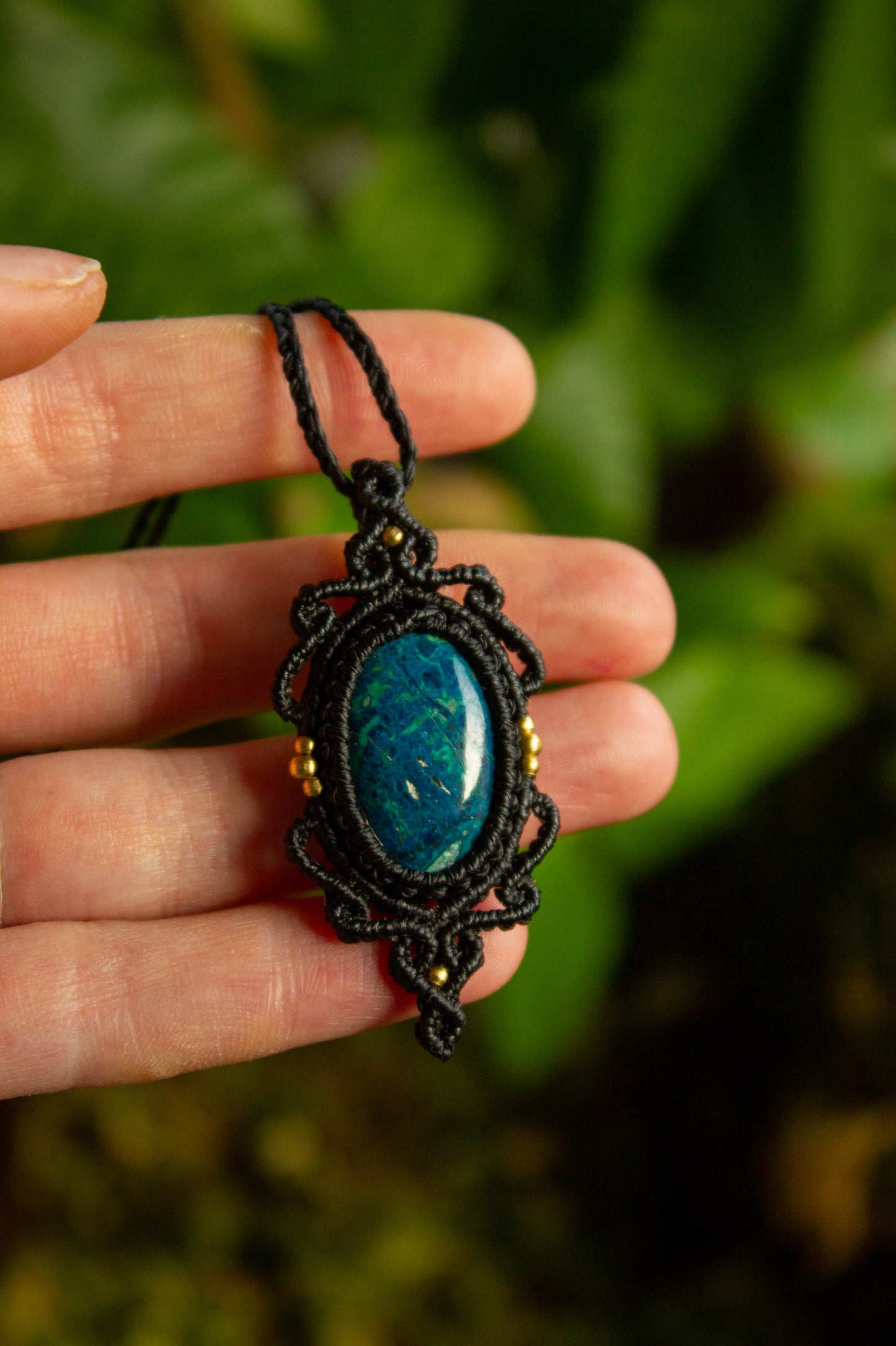 Shattuckite • macrame necklace