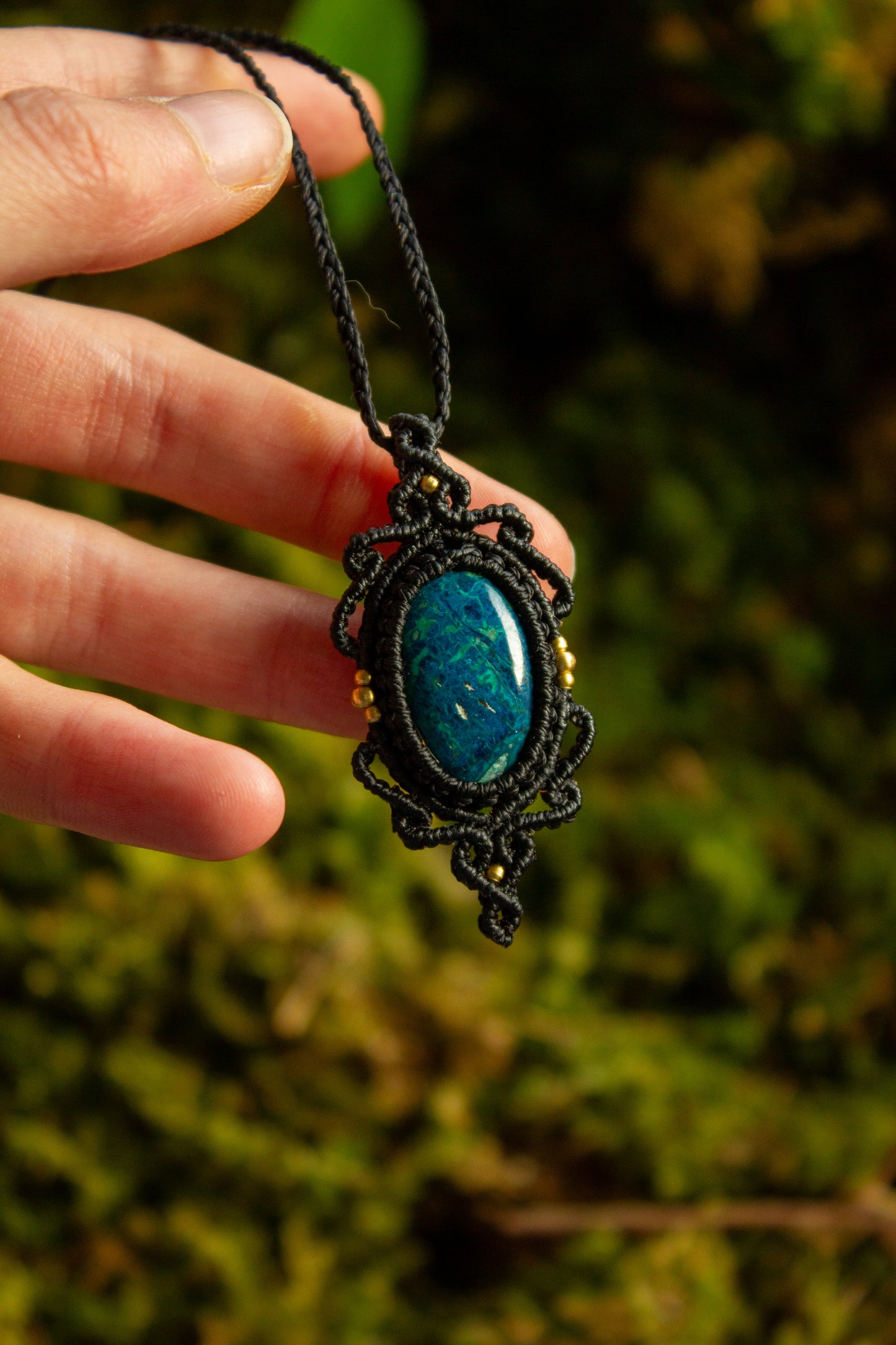 Shattuckite • macrame necklace