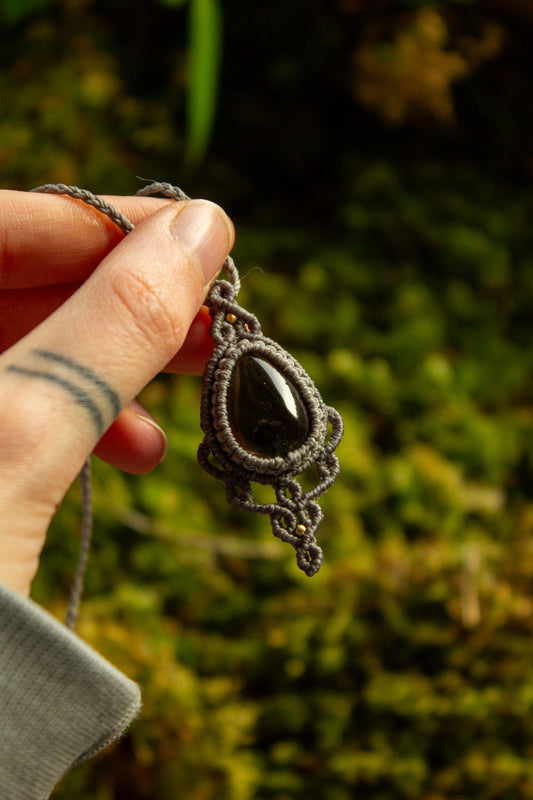 Smoky Quartz • macrame necklace