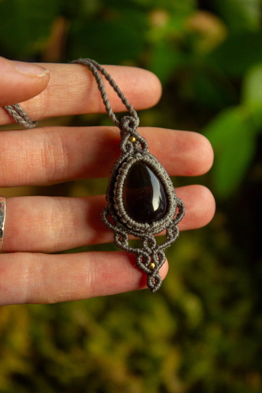 Smoky Quartz • macrame necklace