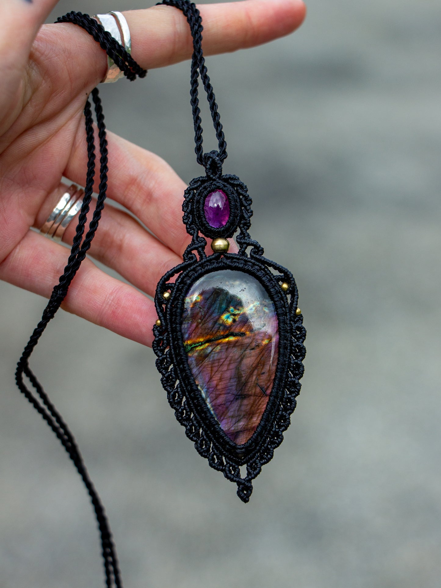 Amethyst & Labradorite necklace