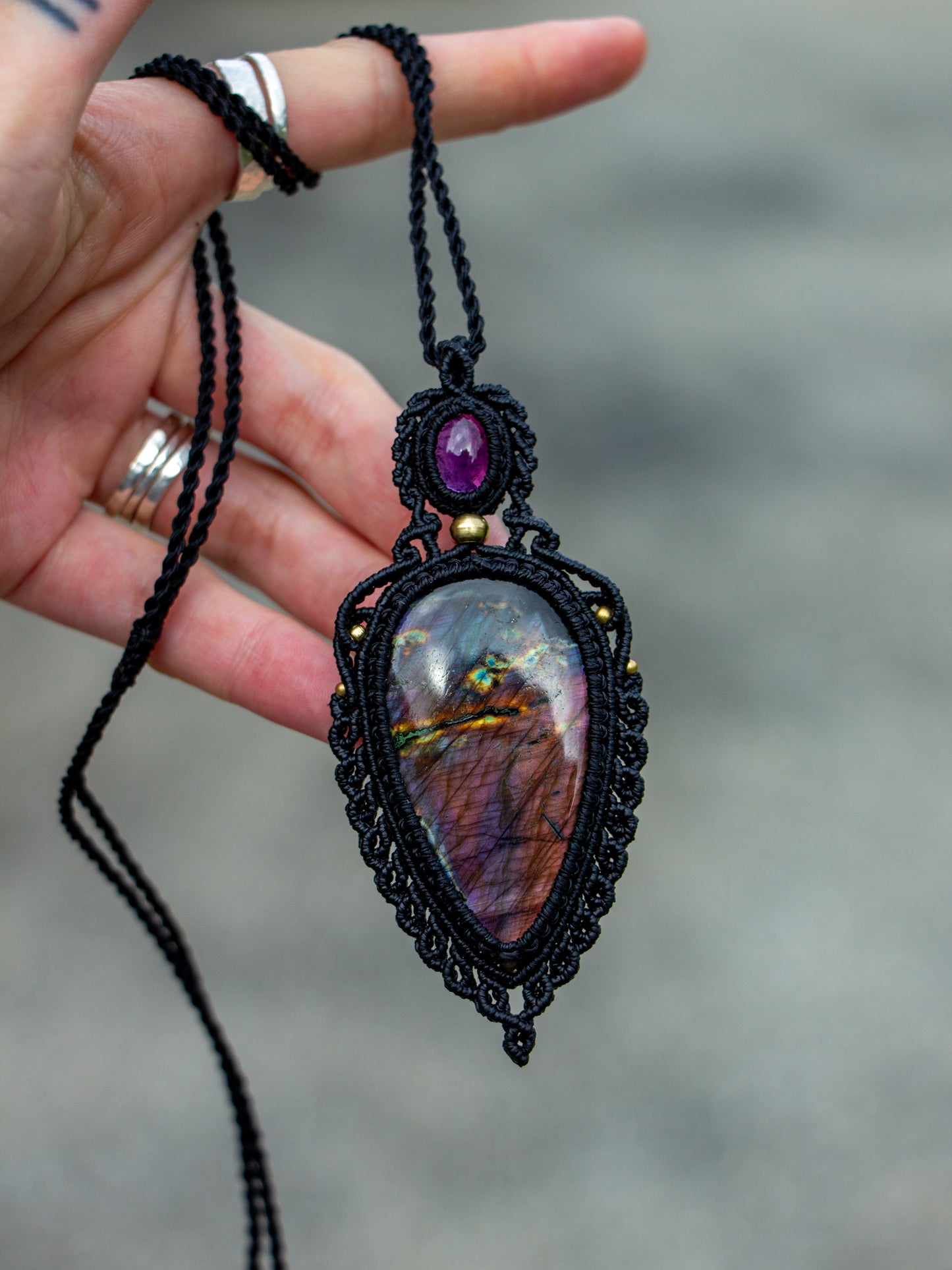 Amethyst & Labradorite necklace
