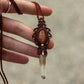 Sunstone & Garden Quartz macrame necklace