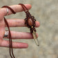 Sunstone & Garden Quartz macrame necklace