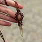 Sunstone & Garden Quartz macrame necklace