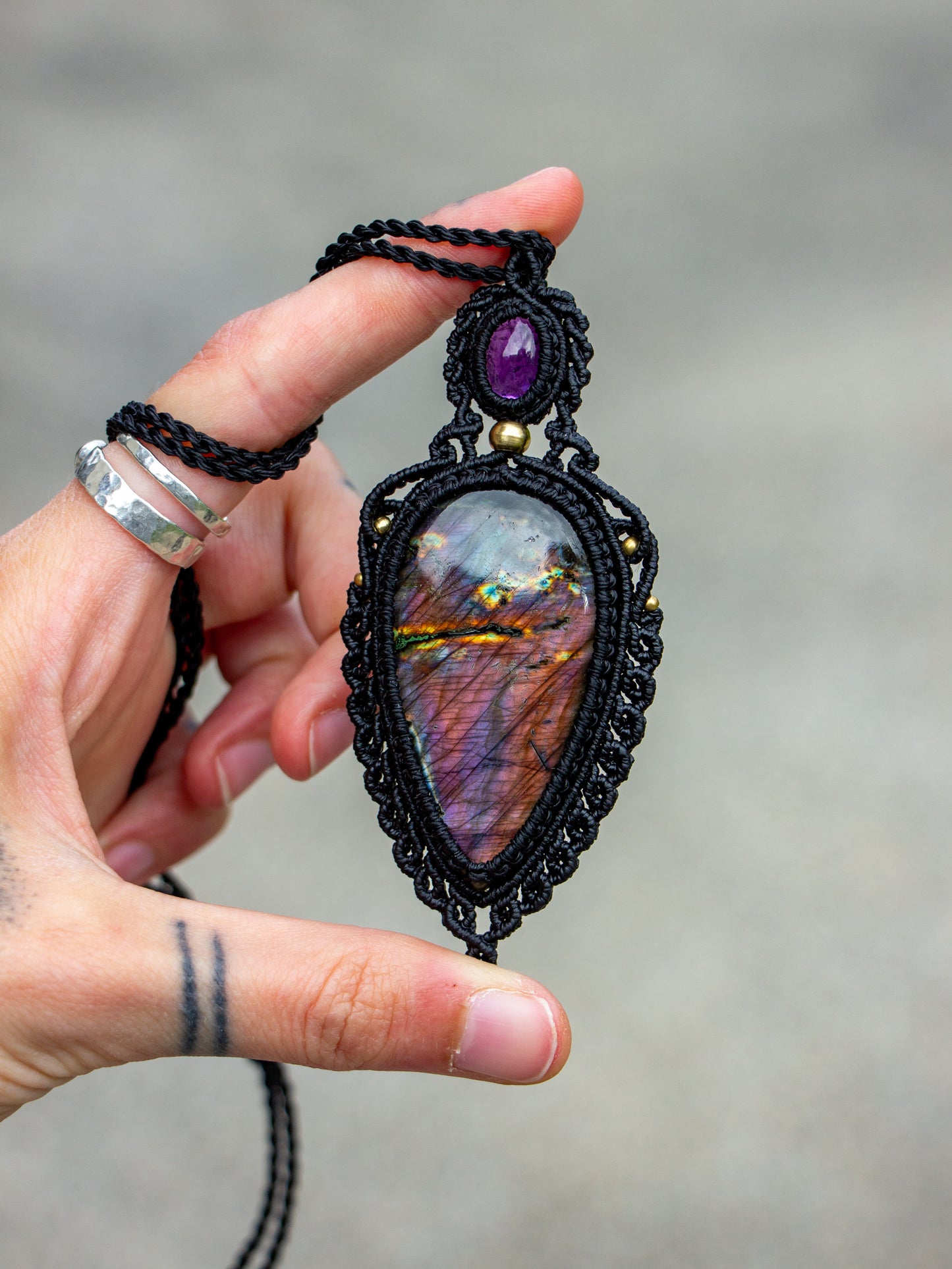 Amethyst & Labradorite necklace
