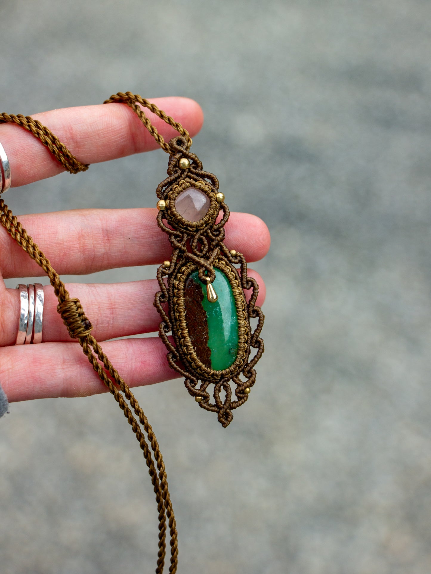 Rose Quartz & Chrysoprase necklace