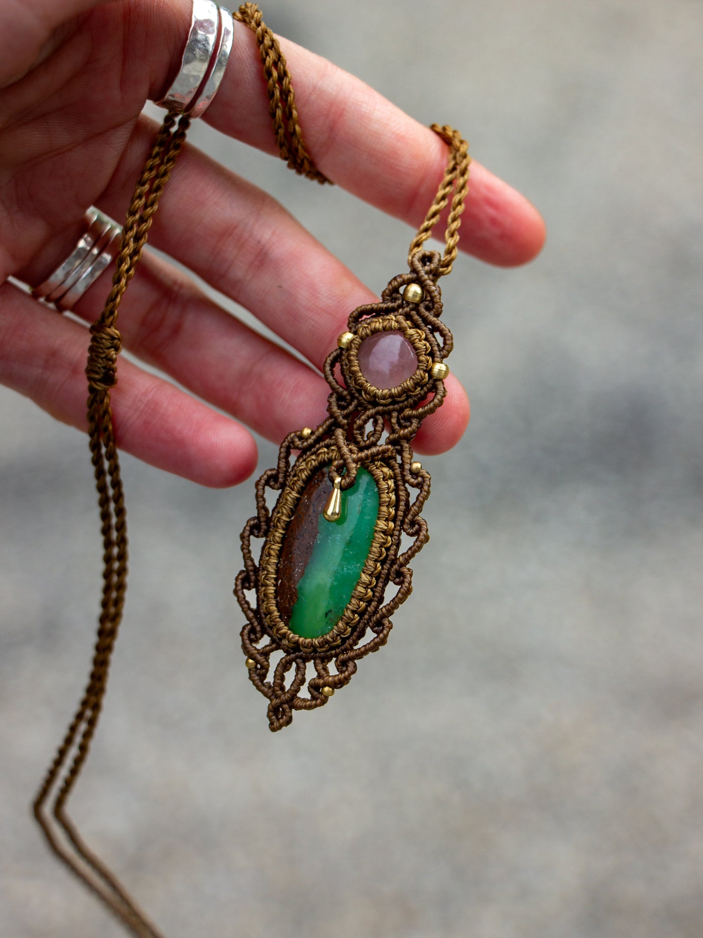 Rose Quartz & Chrysoprase necklace