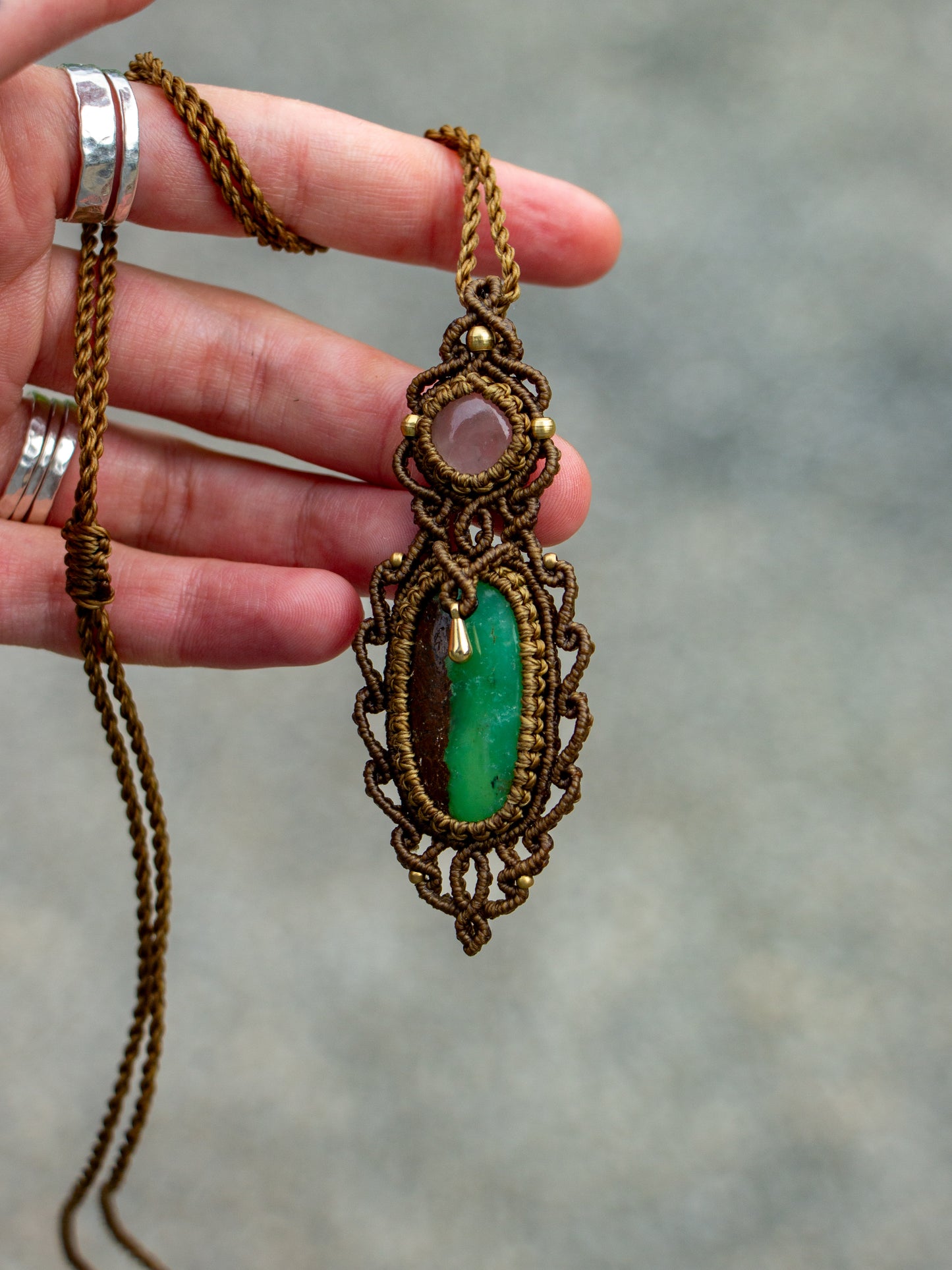 Rose Quartz & Chrysoprase necklace