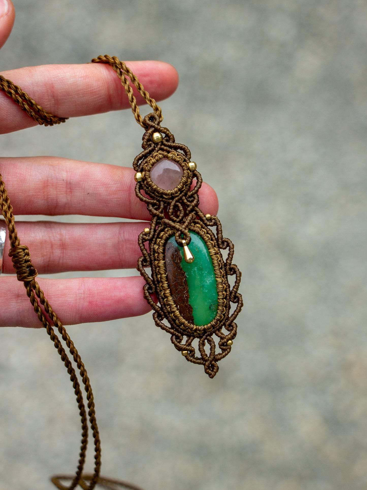 Rose Quartz & Chrysoprase necklace