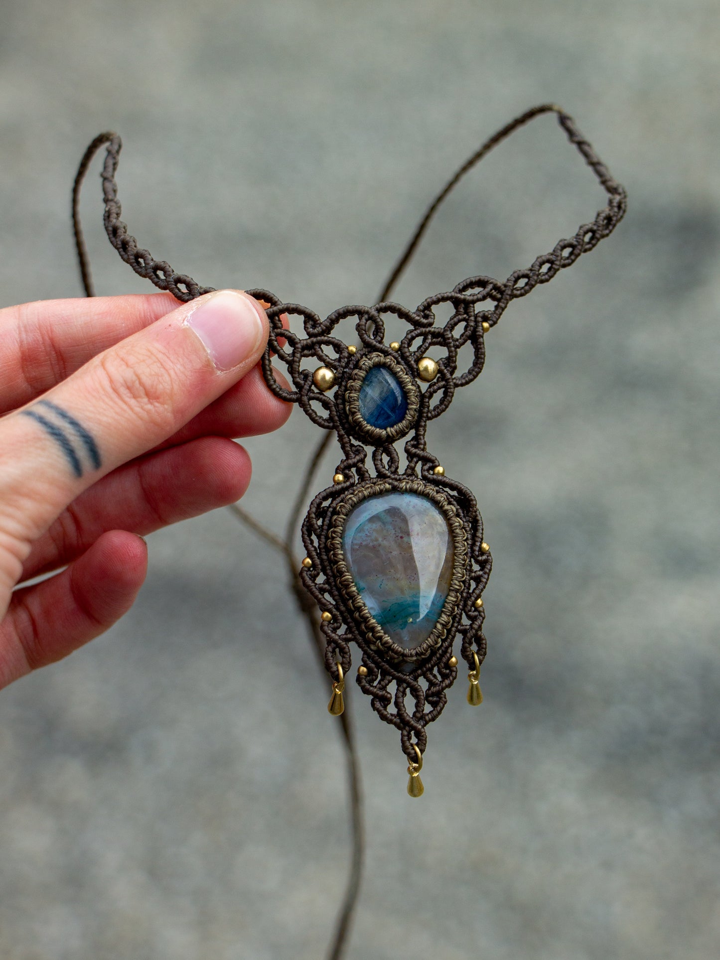 Kyanite & Moss Agate necklace