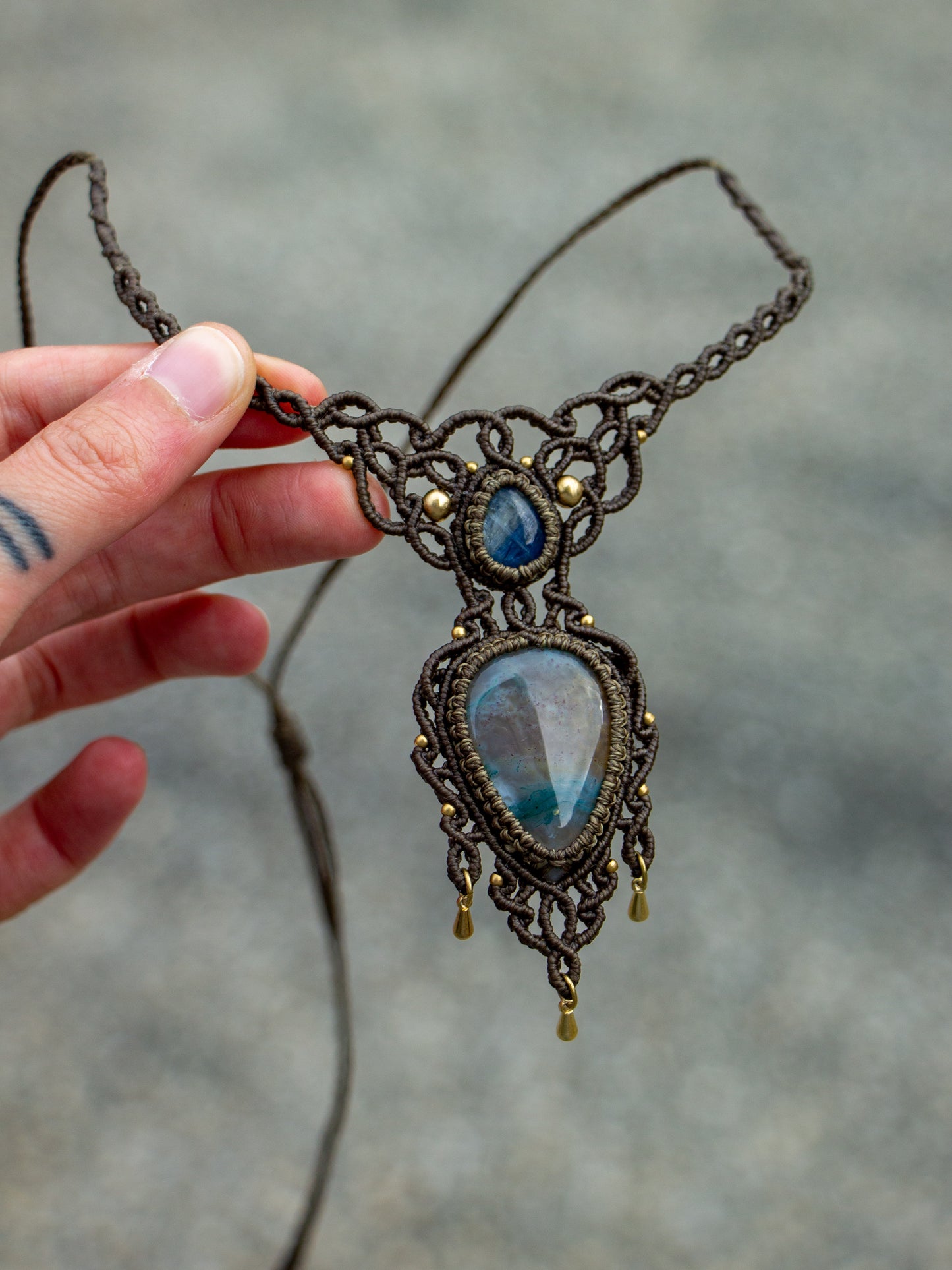 Kyanite & Moss Agate necklace