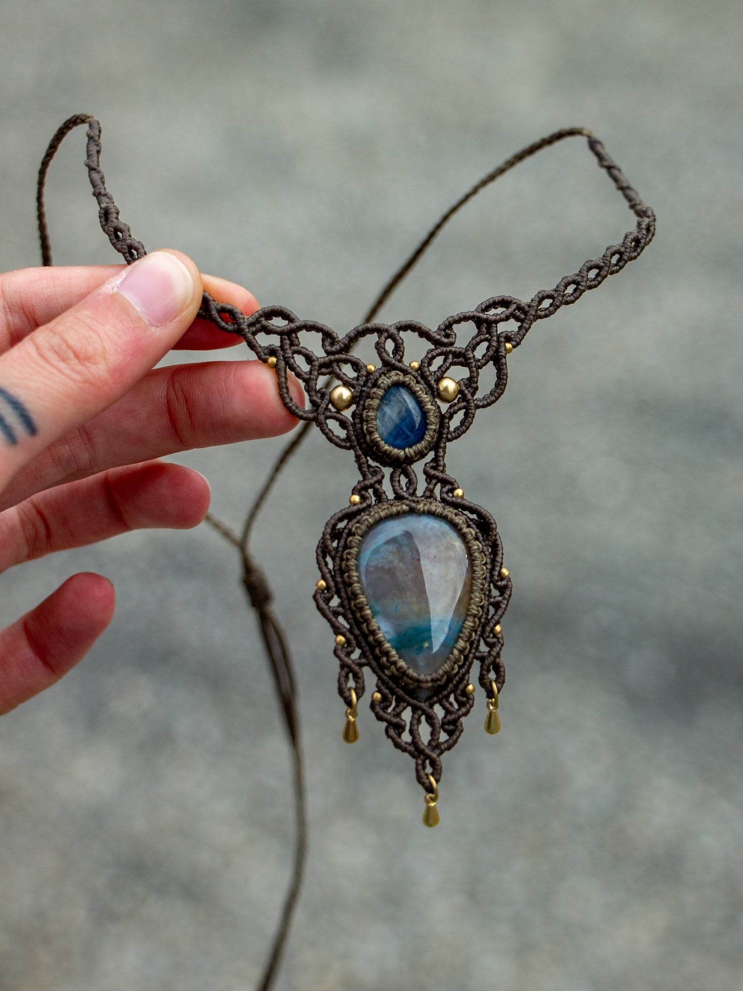 Kyanite & Moss Agate necklace