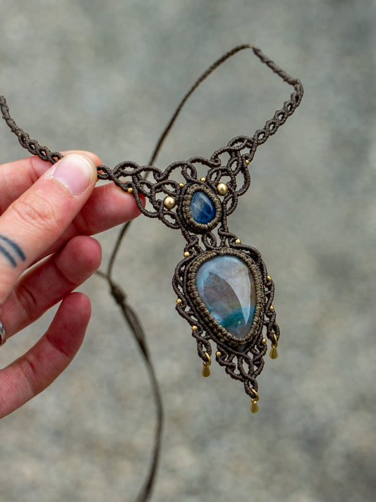 Kyanite & Moss Agate necklace