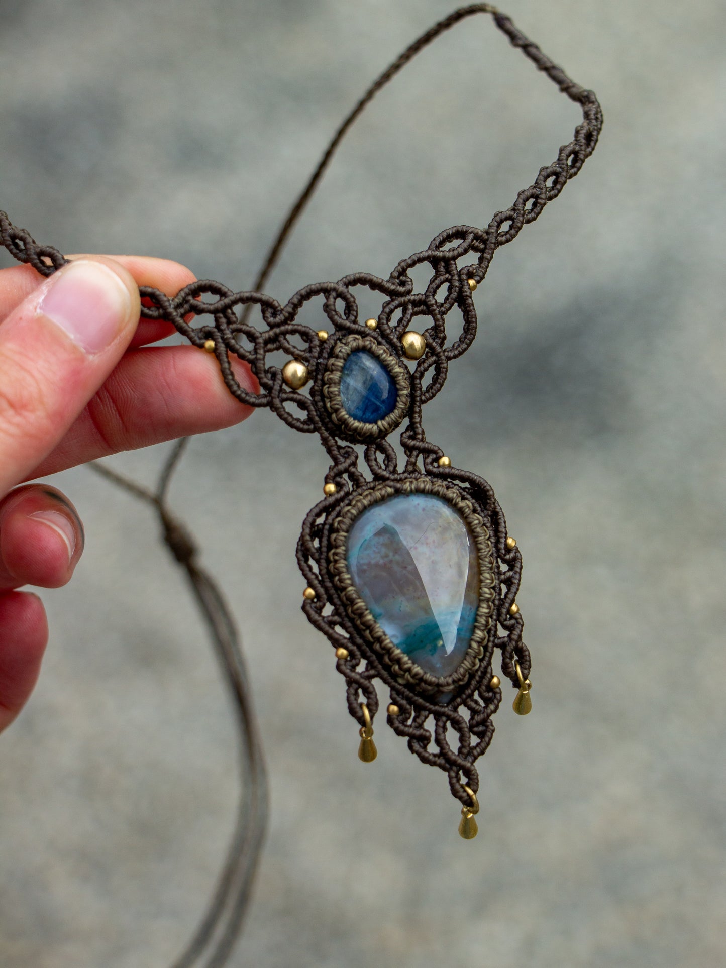 Kyanite & Moss Agate necklace